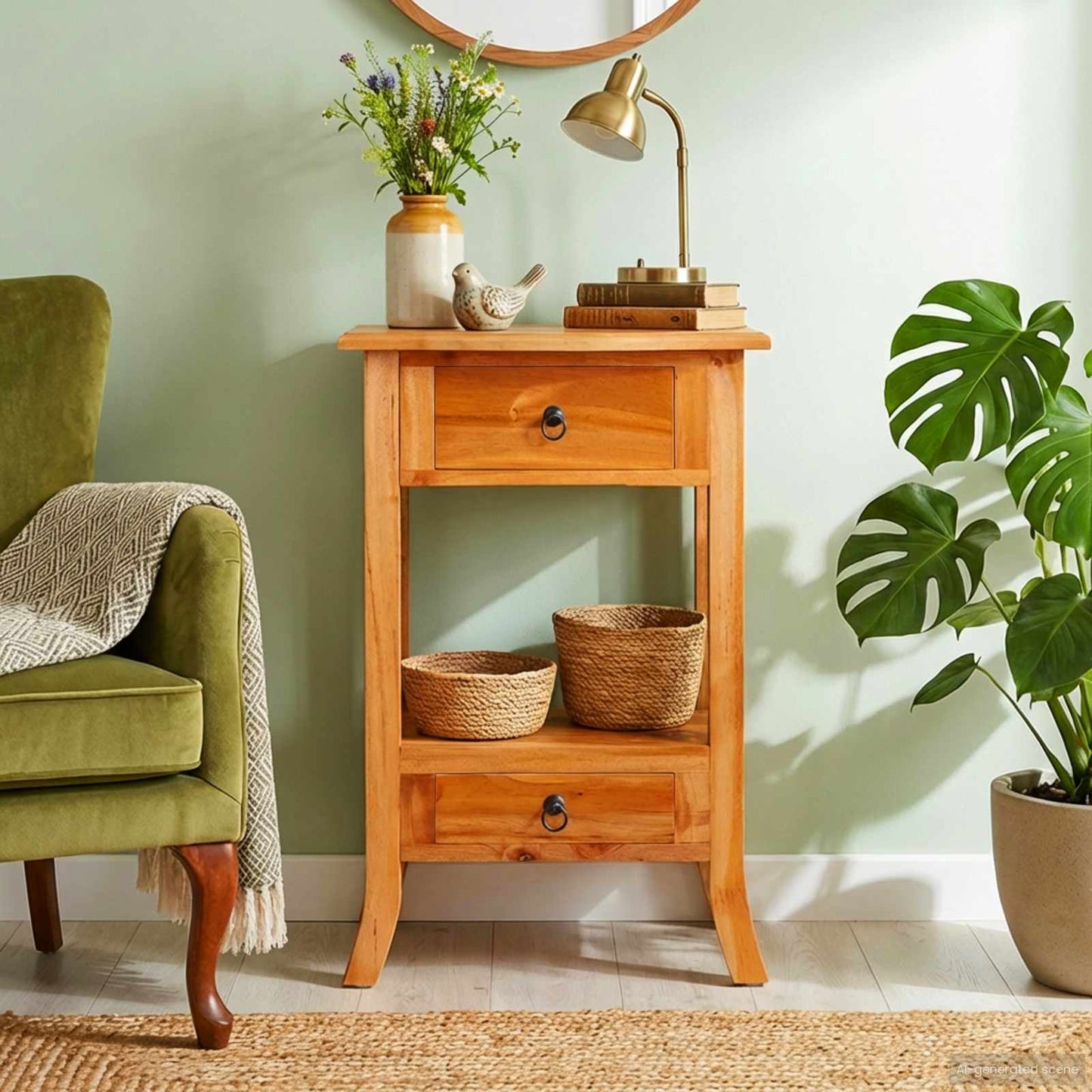 vidaXL Console Table Natural 50.5 x 30 x 75.5 cm Solid Mahogany Wood