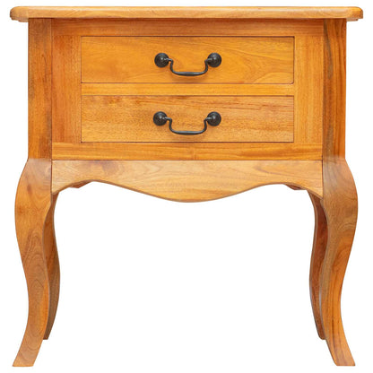 vidaXL Side Table Natural 60.5 x 30 x 61 cm Solid Mahogany Wood