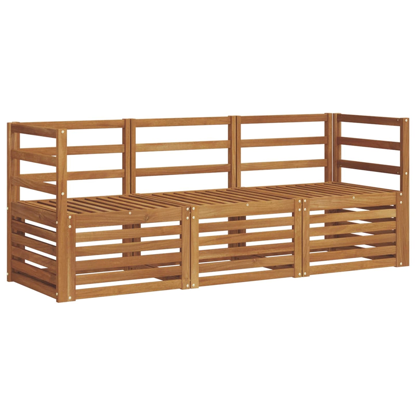 vidaXL Sofa Sets 3 pcs Natural Solid Acacia Wood
