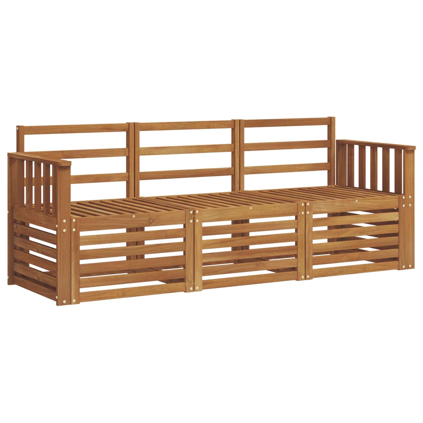 vidaXL Sofa Sets 3 pcs Natural Solid Acacia Wood