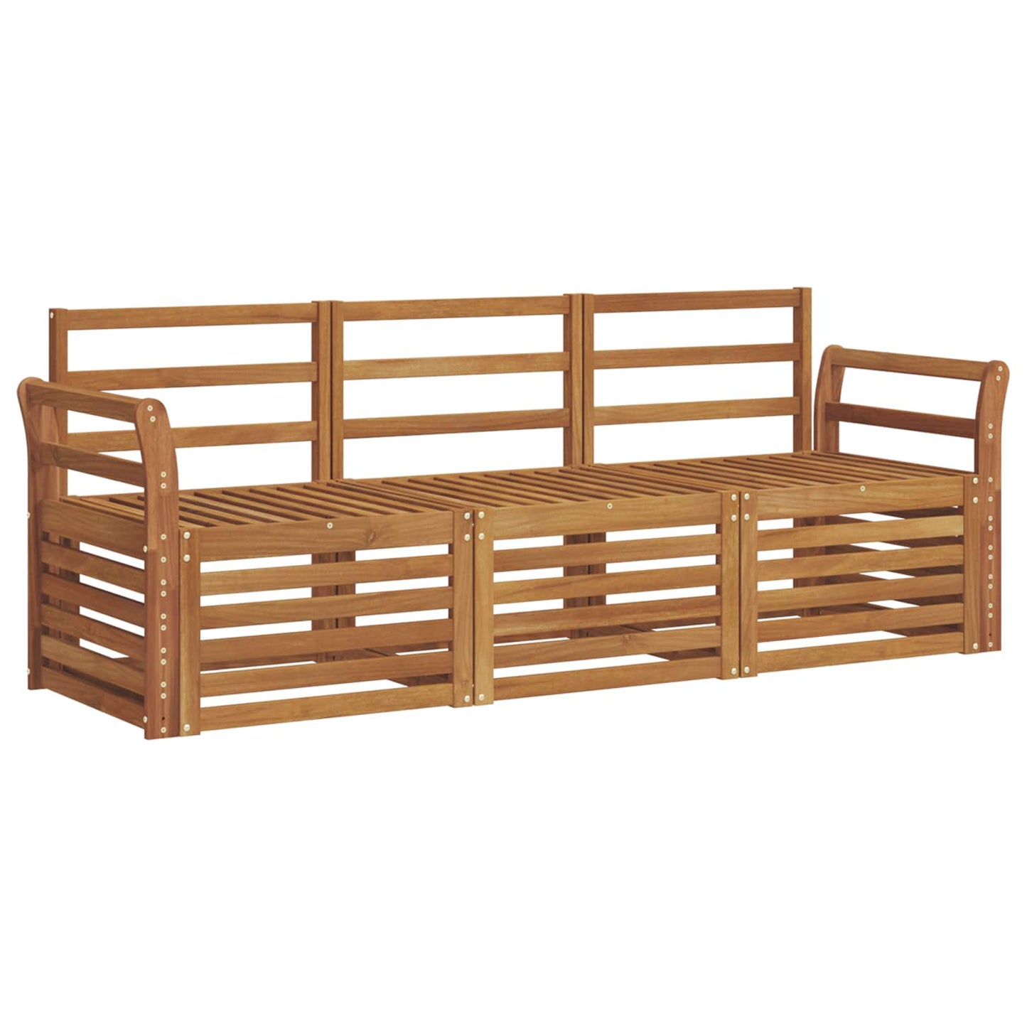 vidaXL Sofa Sets 3 pcs Natural Solid Acacia Wood