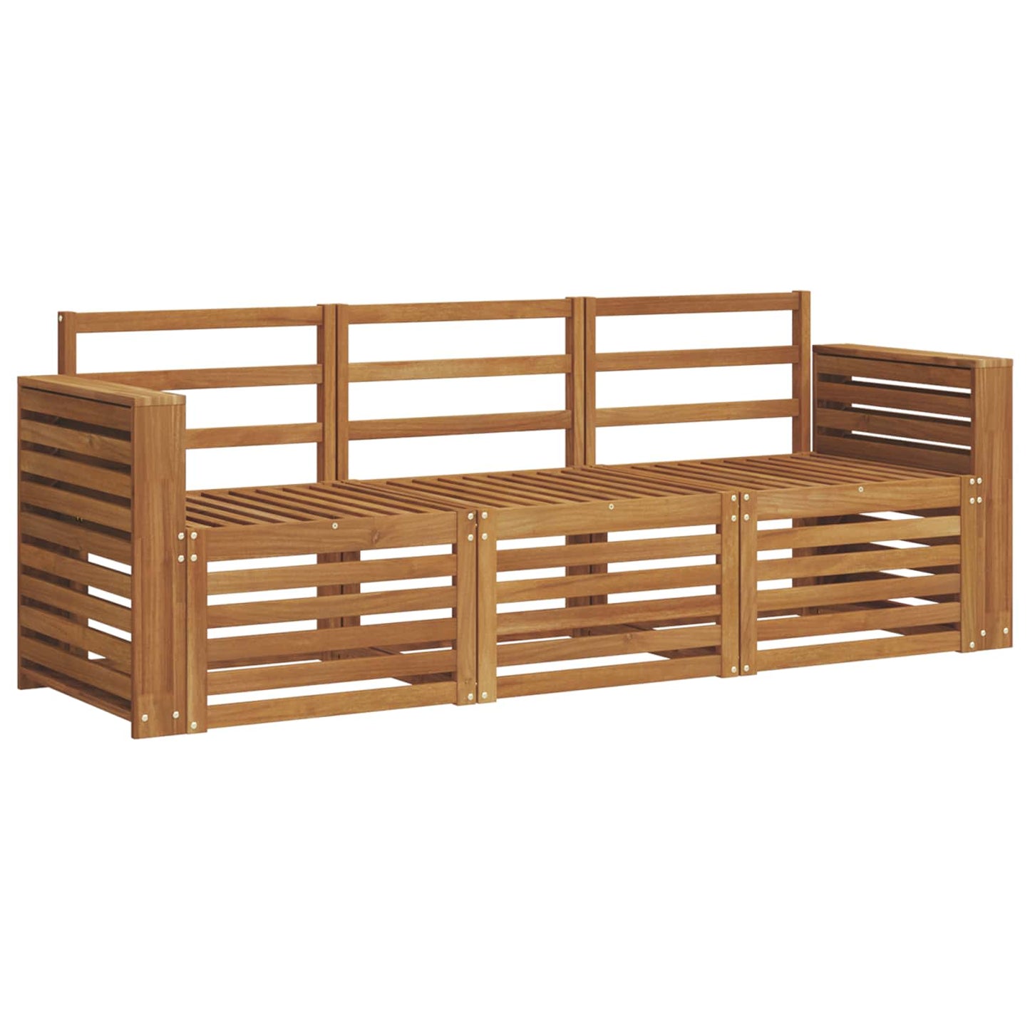 vidaXL Sofa Sets 3 pcs Natural Solid Acacia Wood