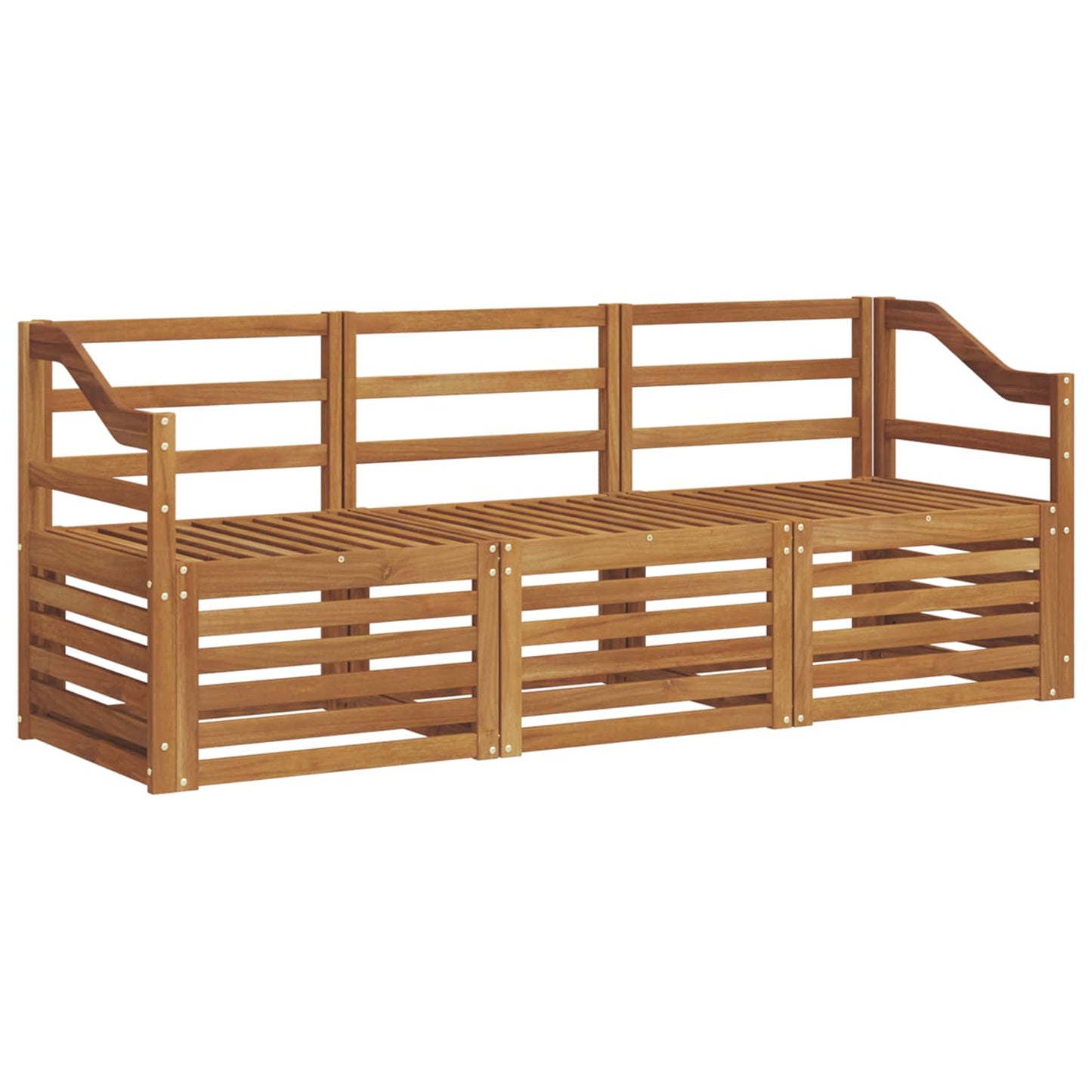 vidaXL Sofa Sets 3 pcs Natural Solid Acacia Wood