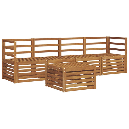 vidaXL Outdoor Sofa Set 5 pcs Natural Solid Acacia Wood