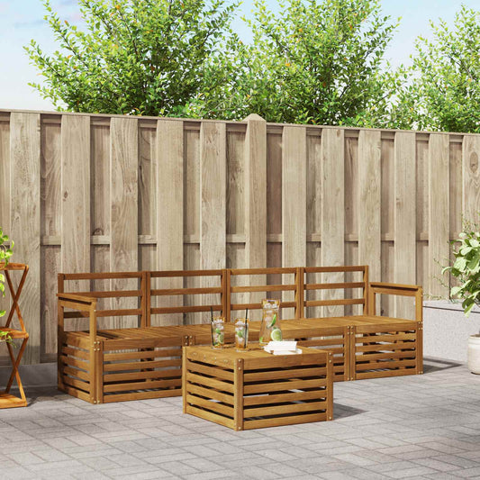 vidaXL Outdoor Sofa Set 5 pcs Natural Solid Acacia Wood