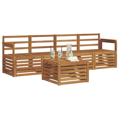 vidaXL Sofa Sets 5 pcs Natural Solid Acacia Wood