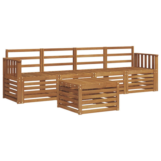 vidaXL Outdoor Sofa Set 5 pcs Natural Solid Acacia Wood