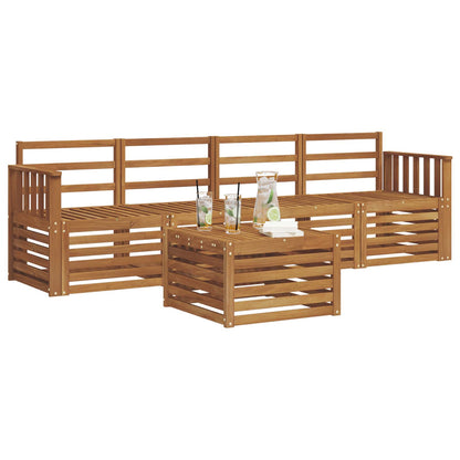 vidaXL Sofa Sets 5 pcs Natural Solid Acacia Wood