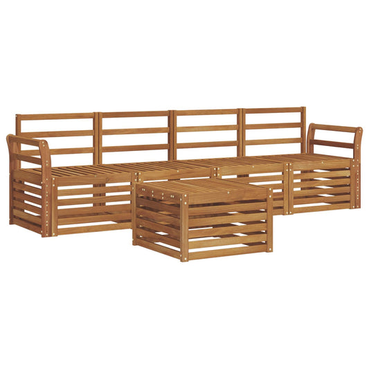 vidaXL Outdoor Sofa Set 5 pcs Natural Solid Acacia Wood