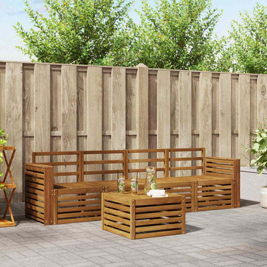 vidaXL Outdoor Sofa Set 5 pcs Natural Solid Acacia Wood