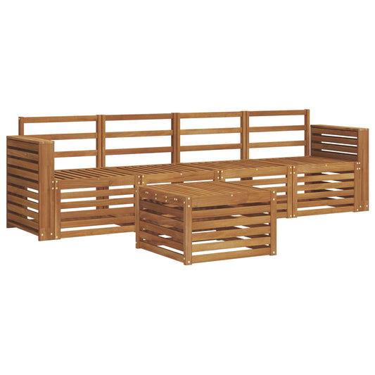 vidaXL Outdoor Sofa Set 5 pcs Natural Solid Acacia Wood