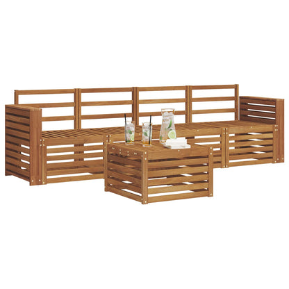 vidaXL Sofa Sets 5 pcs Natural Solid Acacia Wood