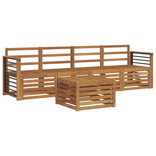 vidaXL Outdoor Sofa Set 5 pcs Natural Solid Acacia Wood