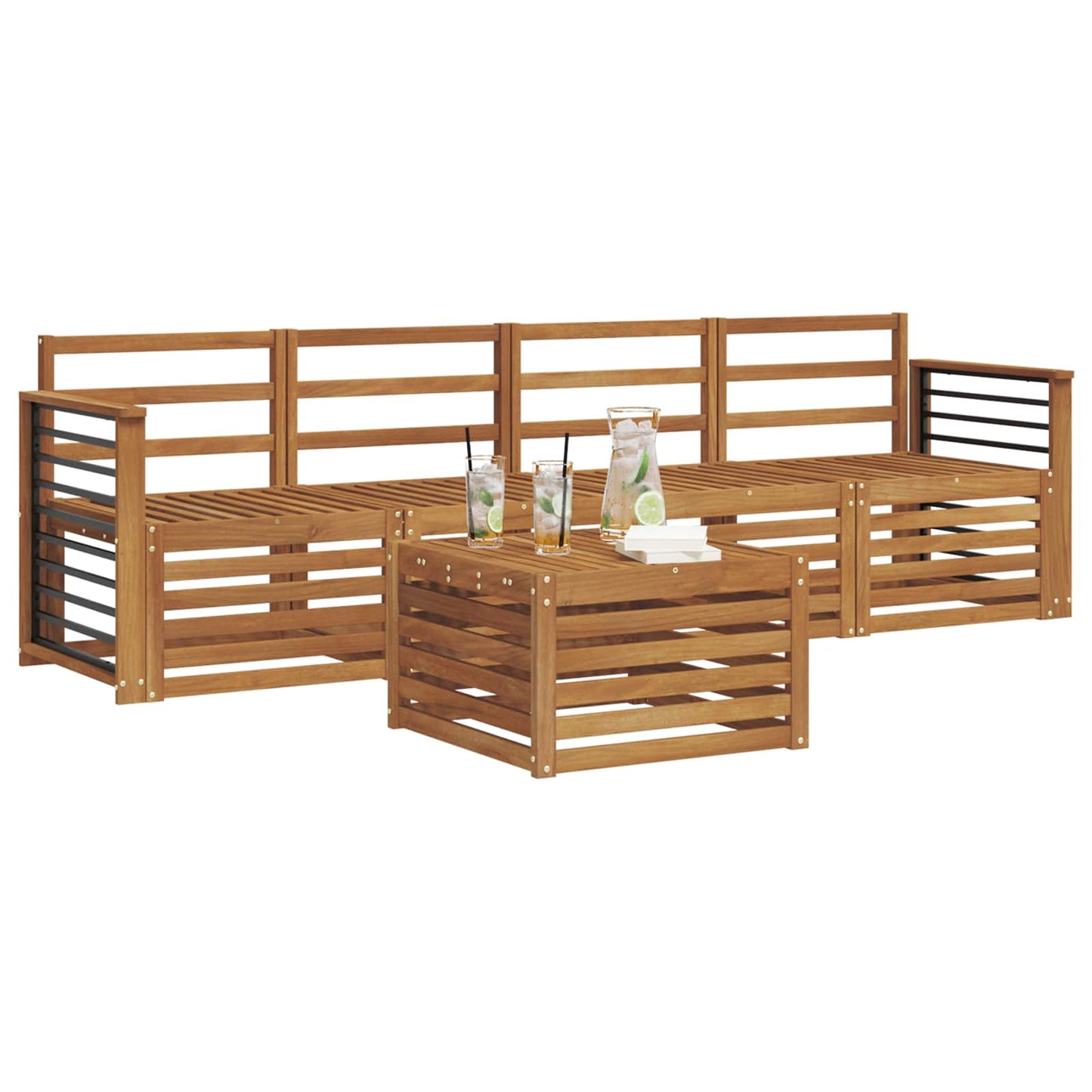 vidaXL Sofa Sets Natural Solid Acacia Wood