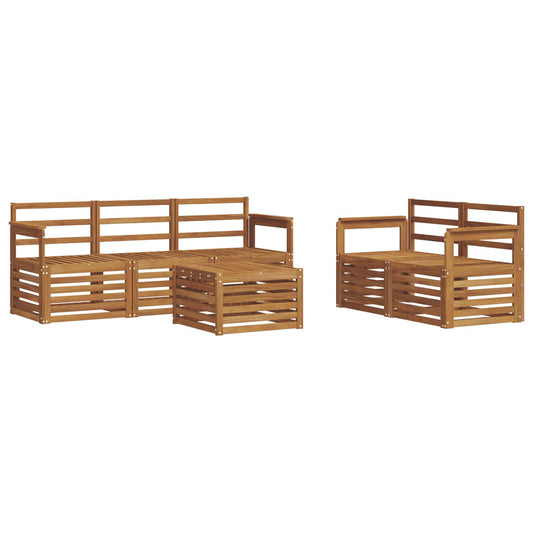 vidaXL Outdoor Sofa Set 6 pcs Natural Solid Acacia Wood