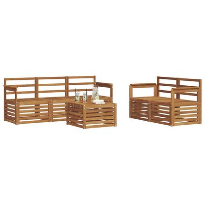 vidaXL Outdoor Sofa Set 6 pcs Natural Solid Acacia Wood