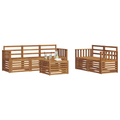vidaXL Outdoor Sofa Set 6 pcs Natural Solid Acacia Wood