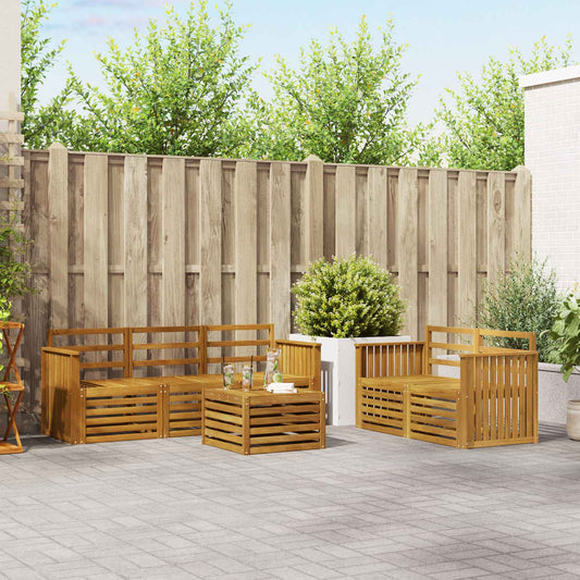 vidaXL Outdoor Sofa Set 6 pcs Natural Solid Acacia Wood