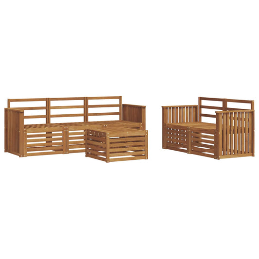 vidaXL Outdoor Sofa Set 6 pcs Natural Solid Acacia Wood