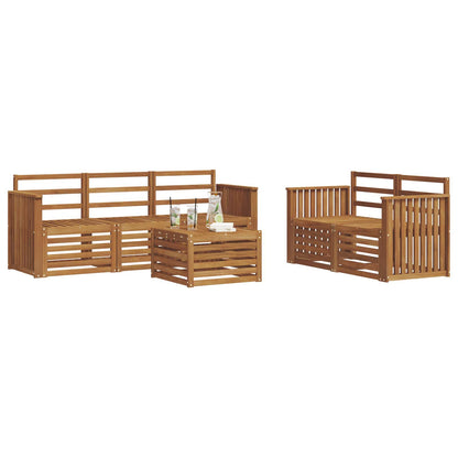 vidaXL Outdoor Sofa Set 6 pcs Natural Solid Acacia Wood