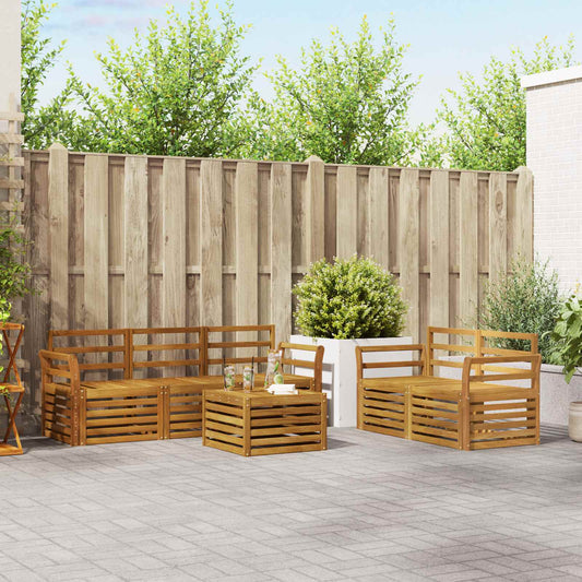vidaXL Outdoor Sofa Set 6 pcs Natural Solid Acacia Wood