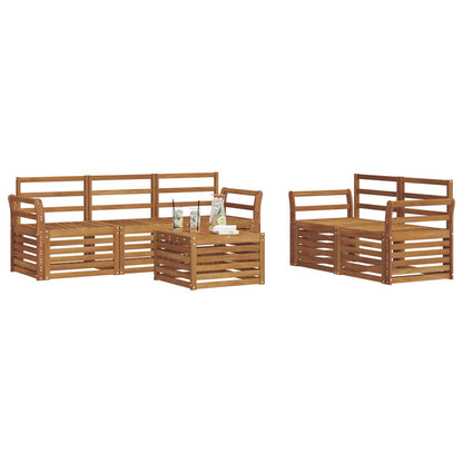vidaXL Outdoor Sofa Set 6 pcs Natural Solid Acacia Wood