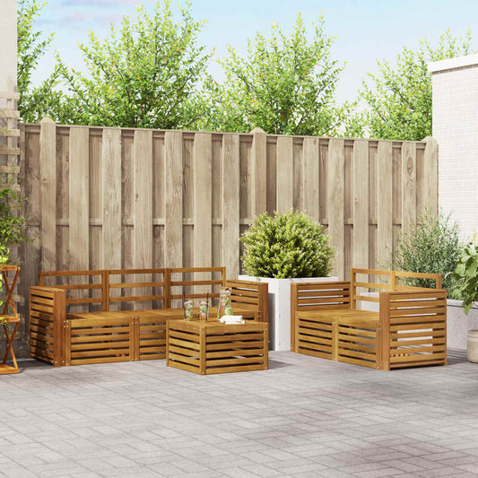 vidaXL Outdoor Sofa Set 6 pcs Natural Solid Acacia Wood