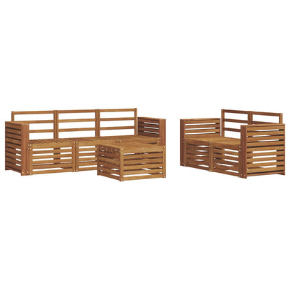 vidaXL Outdoor Sofa Set 6 pcs Natural Solid Acacia Wood
