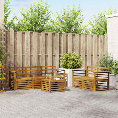 vidaXL Outdoor Sofa Set 6 pcs Natural Solid Acacia Wood