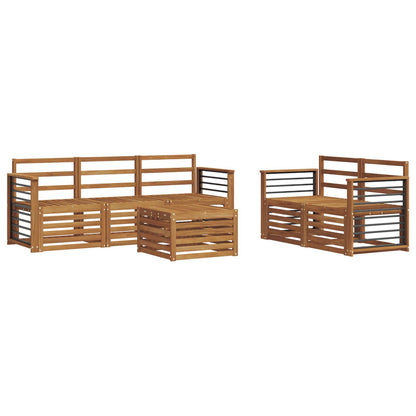 vidaXL Outdoor Sofa Set 6 pcs Natural Solid Acacia Wood
