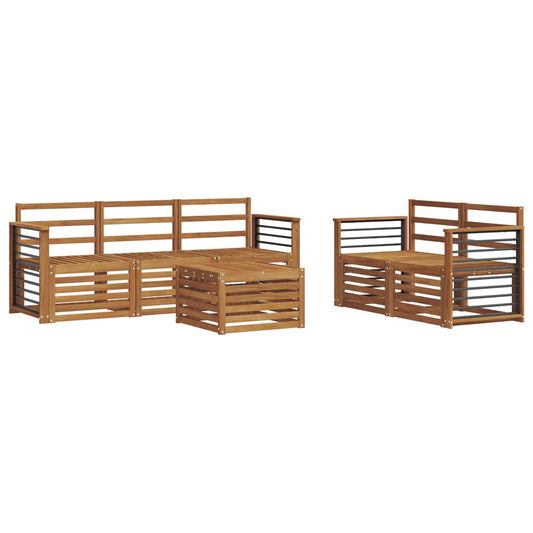 vidaXL Outdoor Sofa Set 6 pcs Natural Solid Acacia Wood