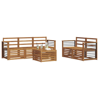 vidaXL Outdoor Sofa Set 6 pcs Natural Solid Acacia Wood
