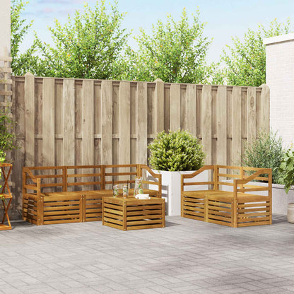 vidaXL Outdoor Sofa Set 6 pcs Natural Solid Acacia Wood