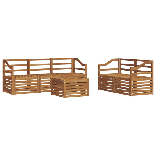 vidaXL Outdoor Sofa Set 6 pcs Natural Solid Acacia Wood