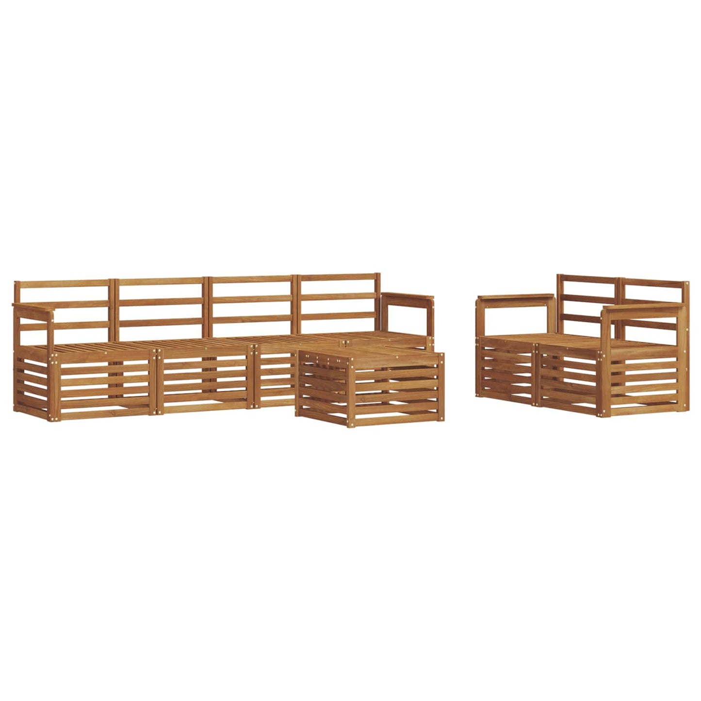 vidaXL Outdoor Sofa Set 7 pcs Natural Solid Acacia Wood