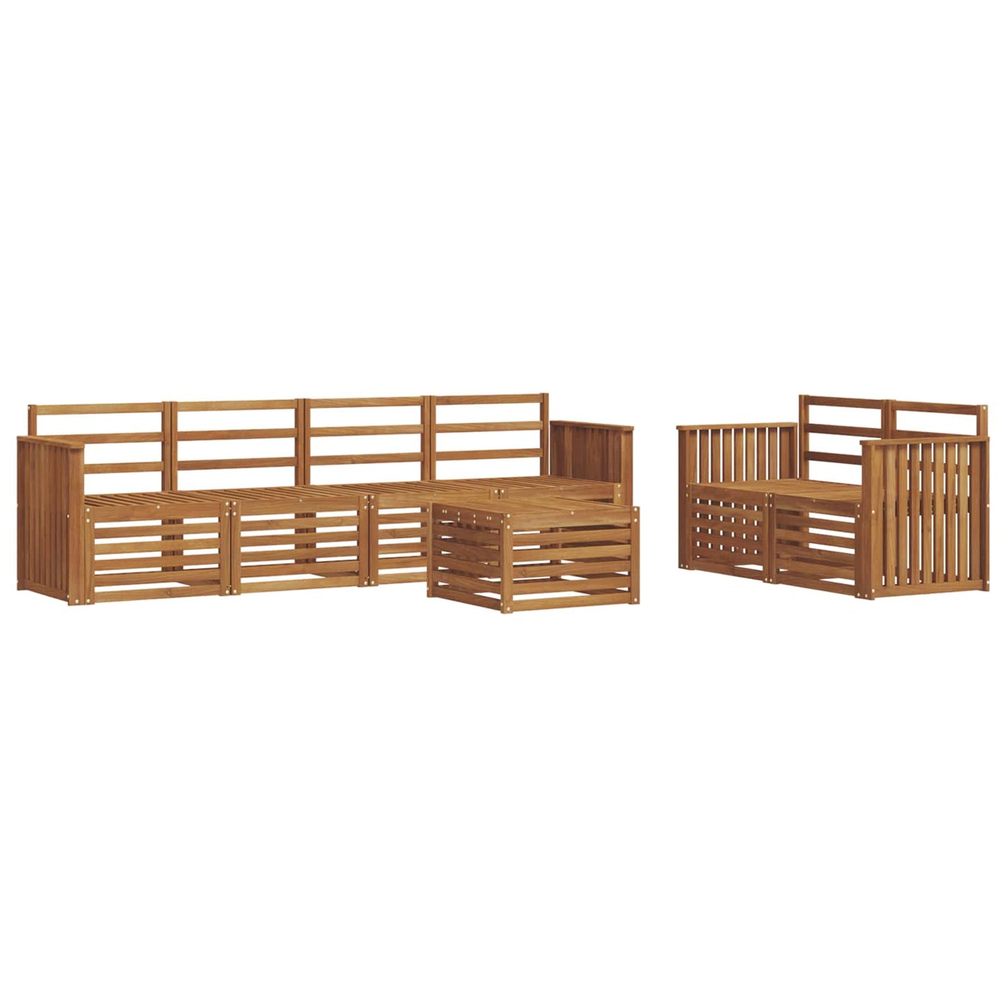 vidaXL Outdoor Sofa Set 7 pcs Natural Solid Acacia Wood