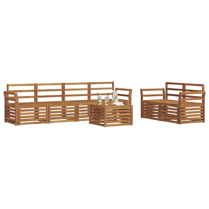 vidaXL Outdoor Sofa Set 7 pcs Natural Solid Acacia Wood
