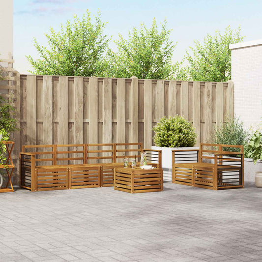 vidaXL Outdoor Sofa Set 7 pcs Natural Solid Acacia Wood