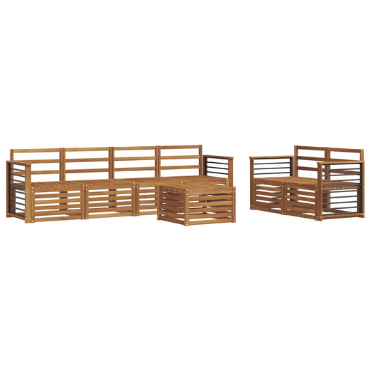 vidaXL Outdoor Sofa Set 7 pcs Natural Solid Acacia Wood