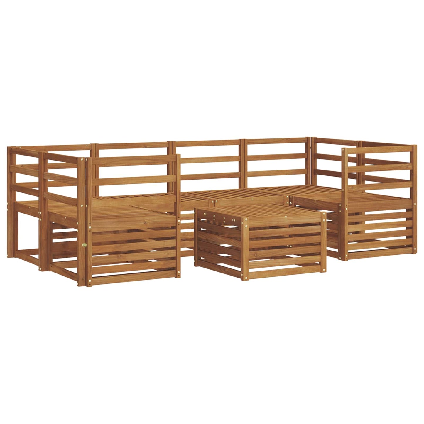vidaXL Outdoor Sofa Set 7 pcs Natural Solid Acacia Wood
