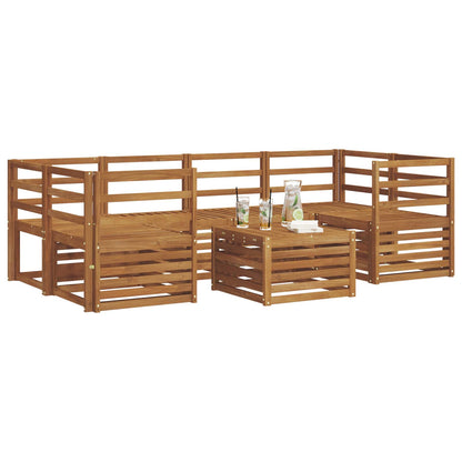 vidaXL Outdoor Sofa Set 7 pcs Natural Solid Acacia Wood