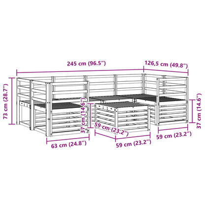 vidaXL Outdoor Sofa Set 7 pcs Natural Solid Acacia Wood
