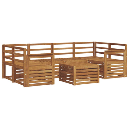 vidaXL Outdoor Sofa Set 7 pcs Natural Solid Acacia Wood