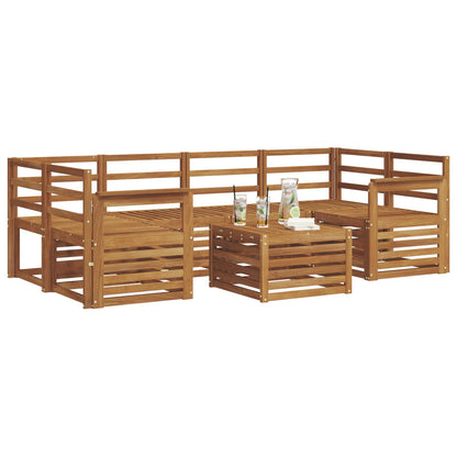 vidaXL Outdoor Sofa Set 7 pcs Natural Solid Acacia Wood