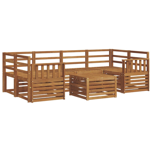 vidaXL Outdoor Sofa Set 7 pcs Natural Solid Acacia Wood