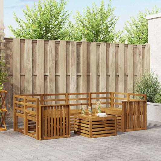 vidaXL Outdoor Sofa Set 7 pcs Natural Solid Acacia Wood