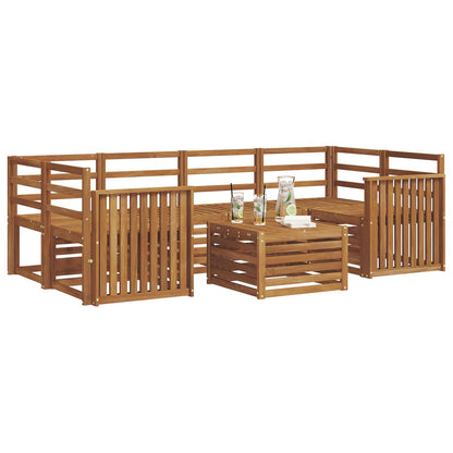 vidaXL Outdoor Sofa Set 7 pcs Natural Solid Acacia Wood
