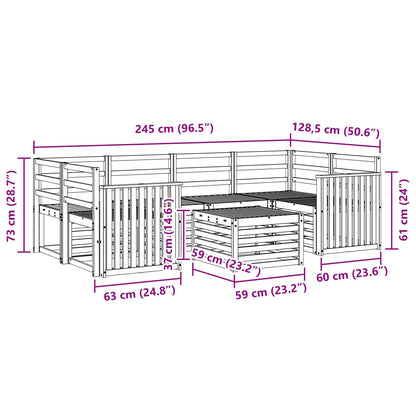 vidaXL Outdoor Sofa Set 7 pcs Natural Solid Acacia Wood