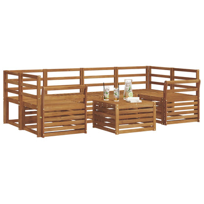vidaXL Outdoor Sofa Set 7 pcs Natural Solid Acacia Wood