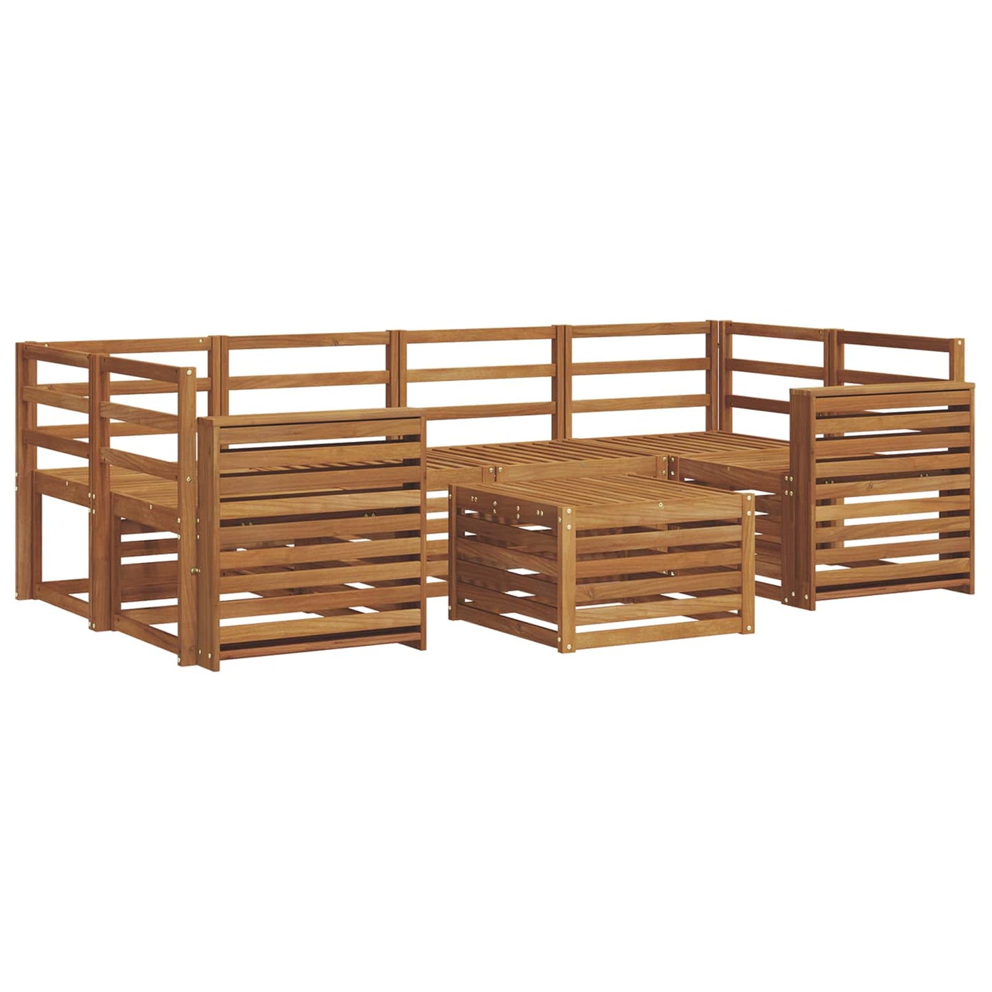 vidaXL Outdoor Sofa Set 7 pcs Natural Solid Acacia Wood